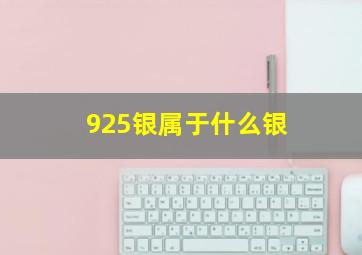 925银属于什么银