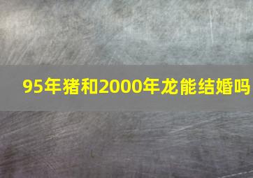 95年猪和2000年龙能结婚吗