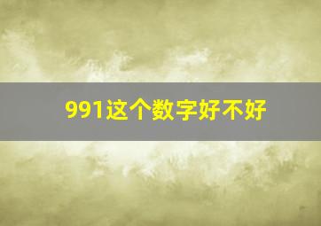 991这个数字好不好