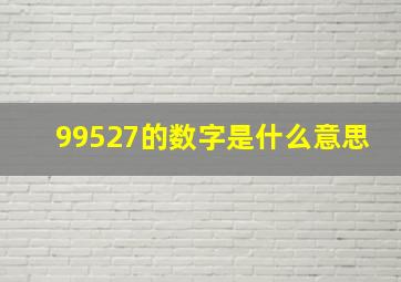 99527的数字是什么意思