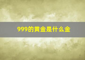 999的黄金是什么金