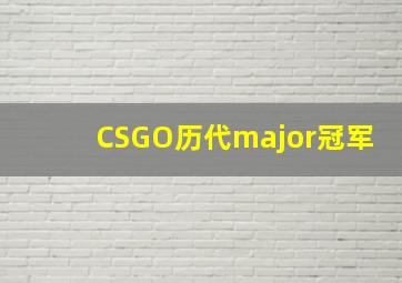 CSGO历代major冠军