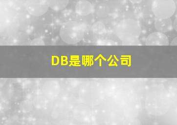 DB是哪个公司