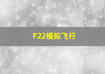 F22模拟飞行