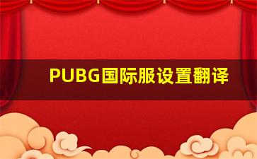 PUBG国际服设置翻译