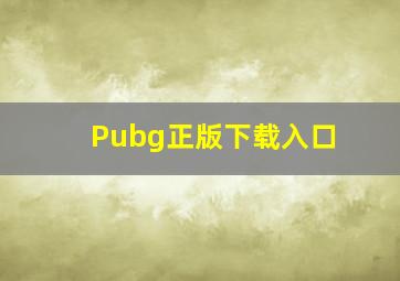 Pubg正版下载入口