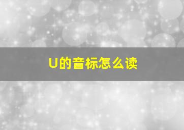 U的音标怎么读