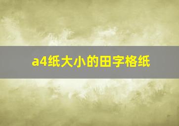 a4纸大小的田字格纸