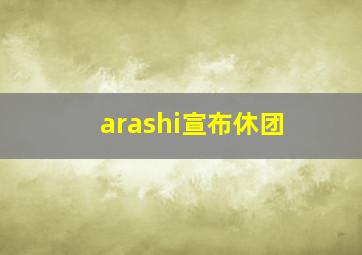 arashi宣布休团