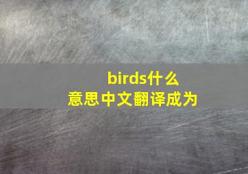 birds什么意思中文翻译成为