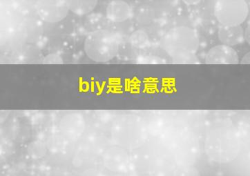 biy是啥意思