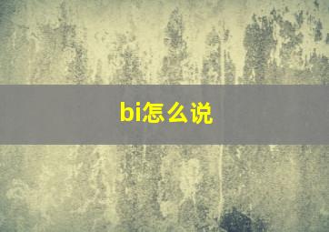 bi怎么说