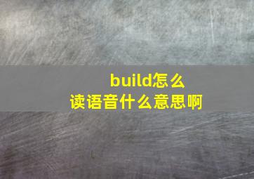 build怎么读语音什么意思啊