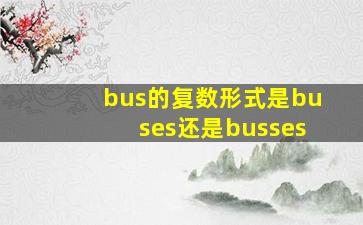 bus的复数形式是buses还是busses