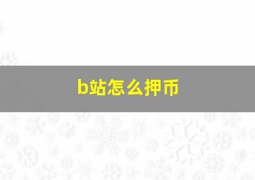 b站怎么押币