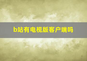 b站有电视版客户端吗