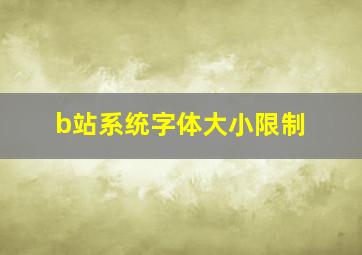 b站系统字体大小限制