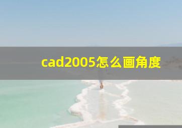 cad2005怎么画角度