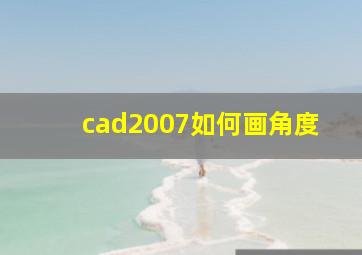 cad2007如何画角度