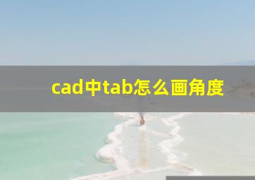 cad中tab怎么画角度