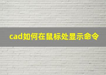 cad如何在鼠标处显示命令