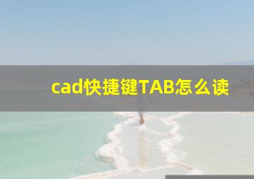 cad快捷键TAB怎么读