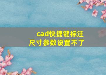 cad快捷键标注尺寸参数设置不了