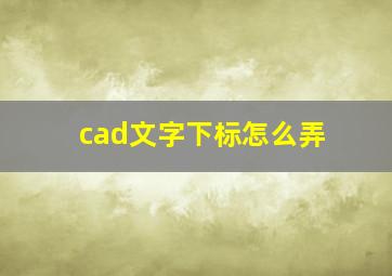 cad文字下标怎么弄