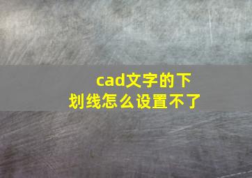 cad文字的下划线怎么设置不了