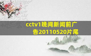 cctv1晚间新闻前广告20110520片尾