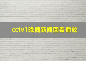 cctv1晚间新闻回看播放