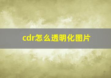 cdr怎么透明化图片