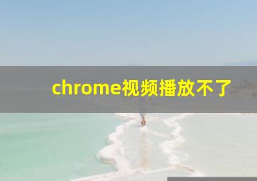 chrome视频播放不了