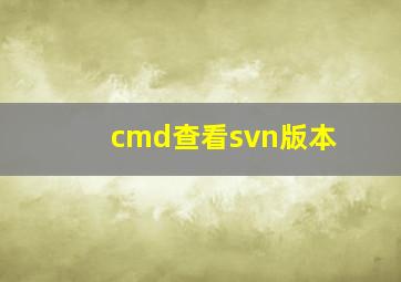 cmd查看svn版本