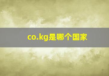 co.kg是哪个国家