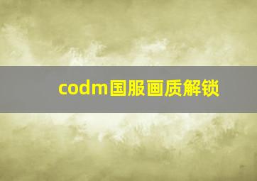 codm国服画质解锁