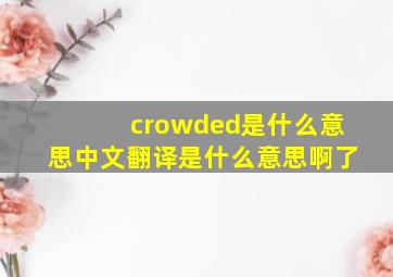 crowded是什么意思中文翻译是什么意思啊了