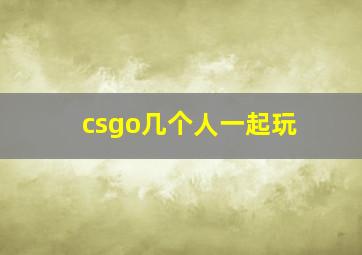 csgo几个人一起玩