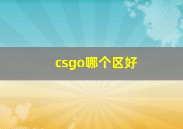 csgo哪个区好