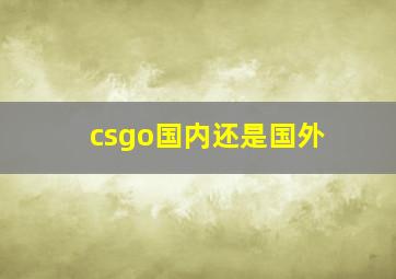 csgo国内还是国外