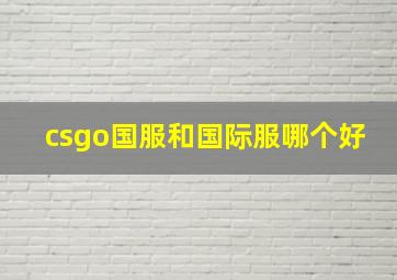 csgo国服和国际服哪个好