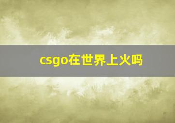 csgo在世界上火吗