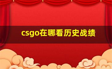 csgo在哪看历史战绩