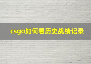 csgo如何看历史战绩记录