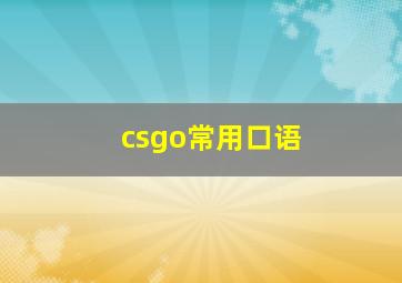 csgo常用口语