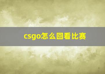 csgo怎么回看比赛