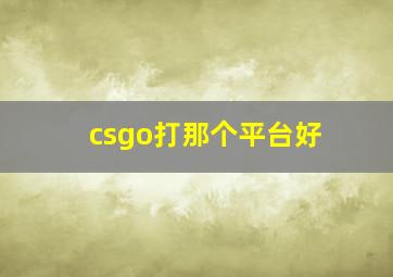 csgo打那个平台好