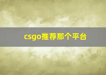 csgo推荐那个平台