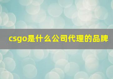 csgo是什么公司代理的品牌