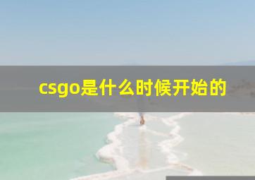 csgo是什么时候开始的